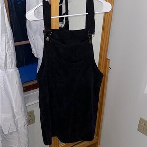 Black Corduroy Overall Dress
